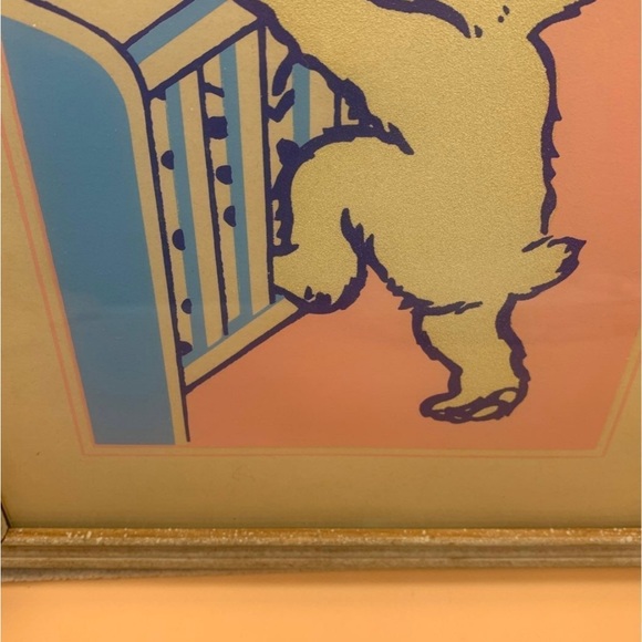 Vintage Nursery decor 1943 Magic Glow in the dark bear climbing in crib 8" x 10" - Picture 4 of 12